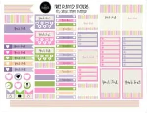 Free printable planner stickers PDF with pastel colors
