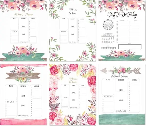 Daily planner printables