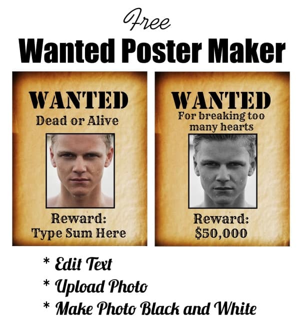 wanted reward poster template
