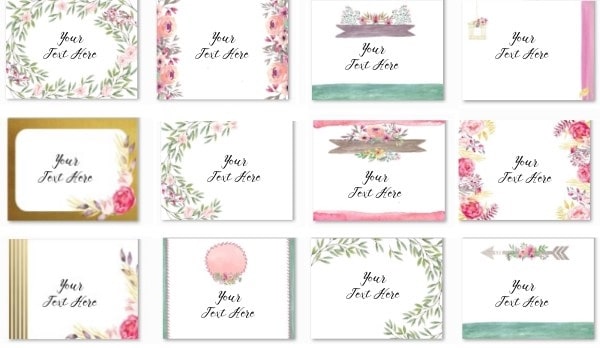 Free custom floral borders that can be customized and then printed