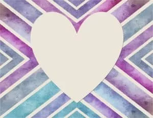 shades of purple and blue with a big heart