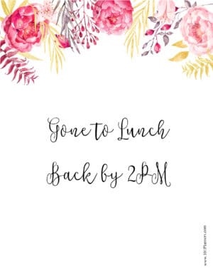 Gone to lunch