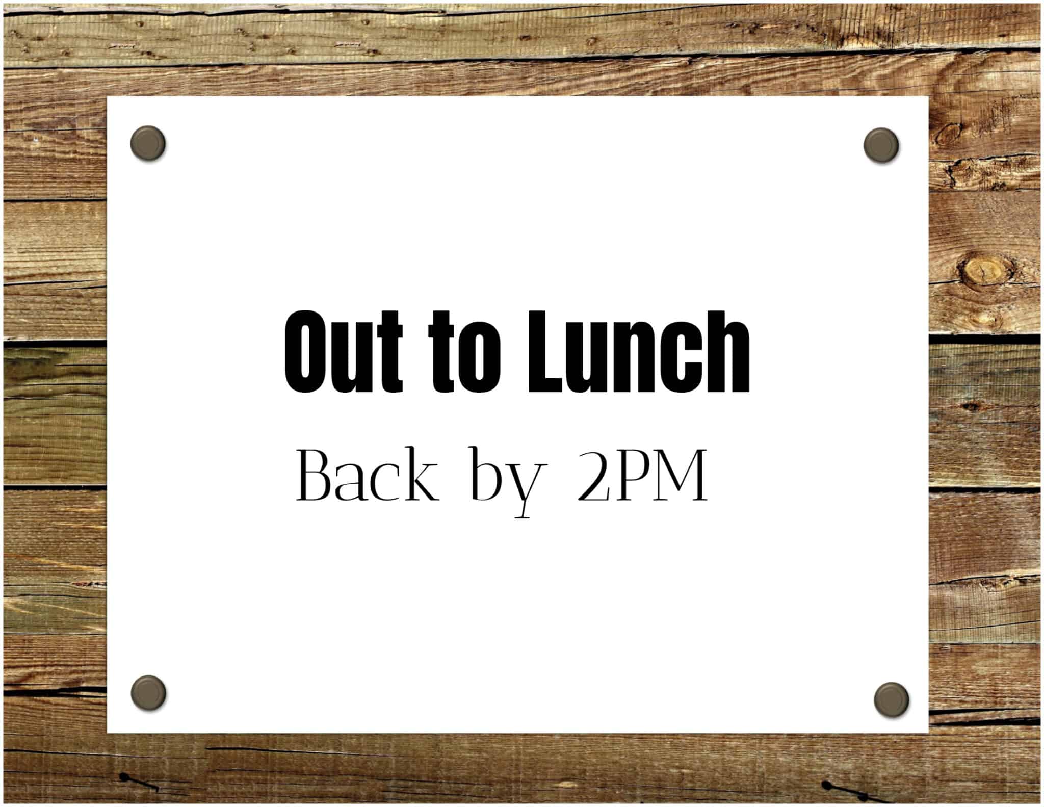 FREE Editable and Printable Out to Lunch Sign Instant Download