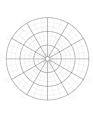 Polar graph paper - 10 circles - no coordinates