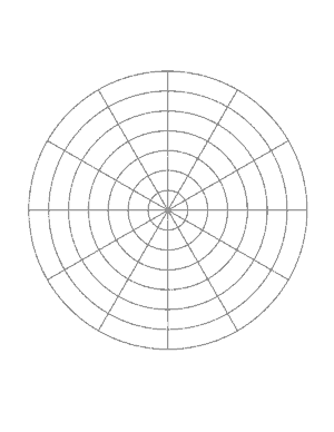 Polar graph paper - 7 circles - no coordinates