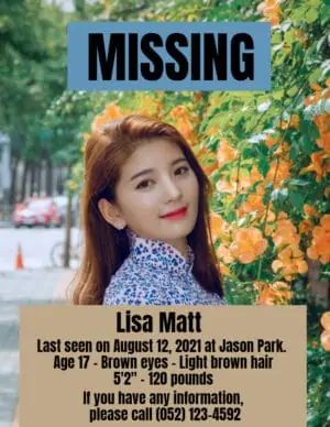 Missing person poster