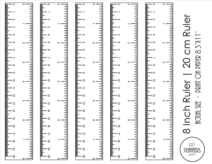 Actual size printable ruler