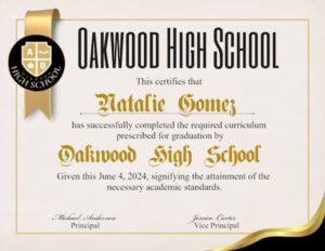 High school certificate