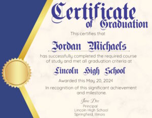 Semi formal certificate template
