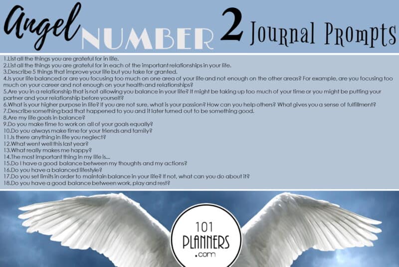 angel number 2 journal prompts