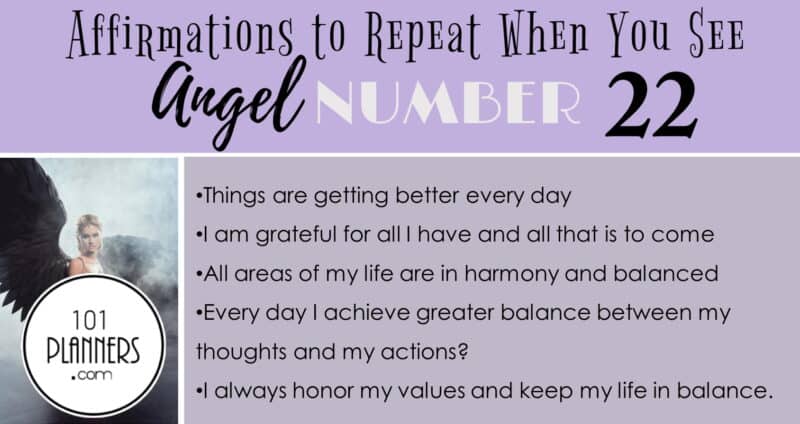 angel number 22 affirmations