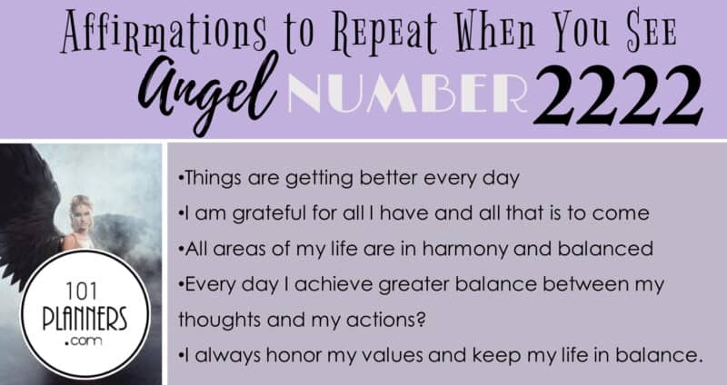 angel number 2222 - affirmations