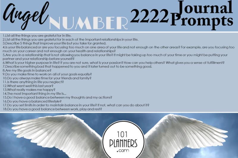 angel number 2222 journal prompts
