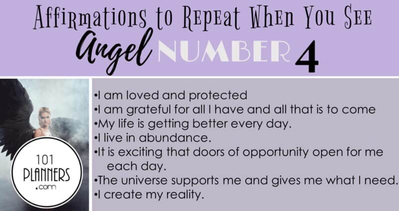 angel number 4 - affirmations