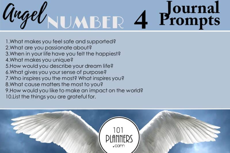 angel number 4 - journal prompts