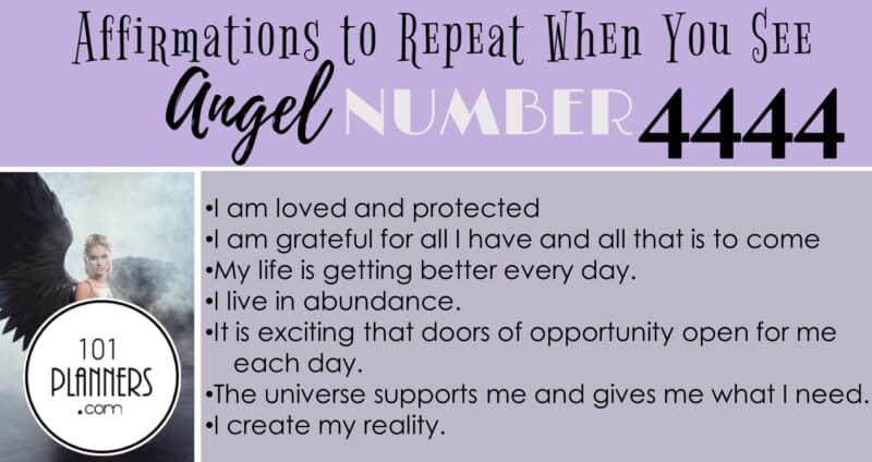 angel number 4444 - affirmations