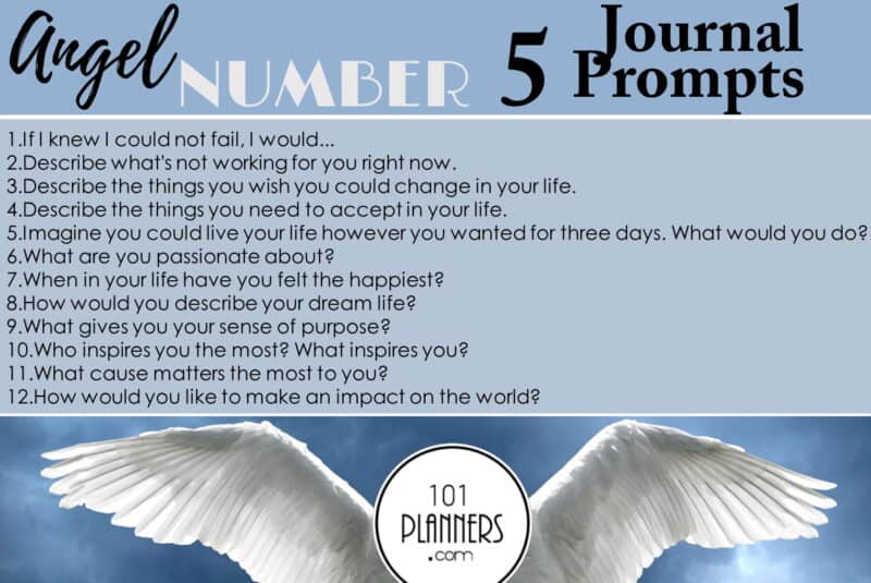 angel number 5 - journal prompts