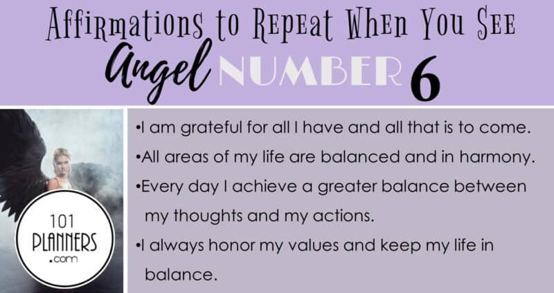 angel number 6- affirmations