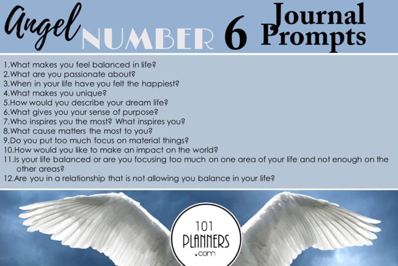 angel number 6 - journal prompts