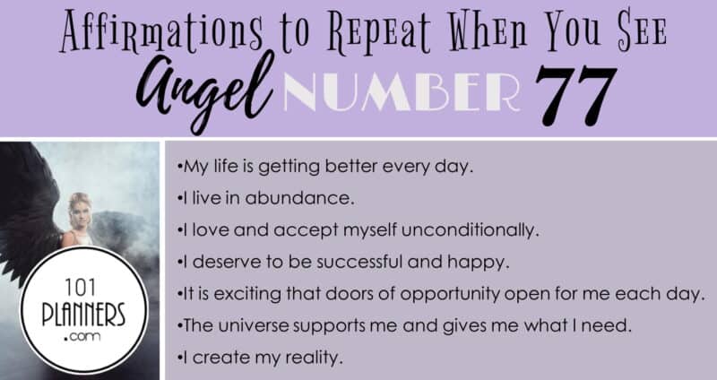 angel number 77 - affirmations