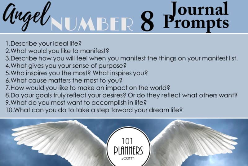 angel number 8 - journal prompts