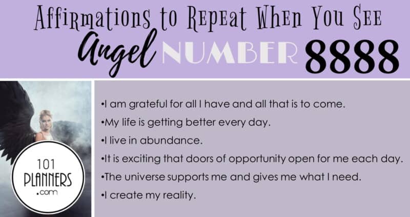 angel number 8888 - affirmations