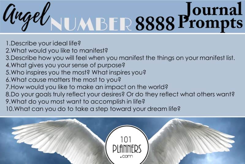 angel number 8888 - journal prompts