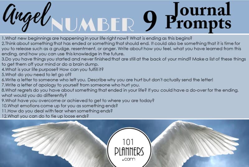 angel number 9 - journal prompts