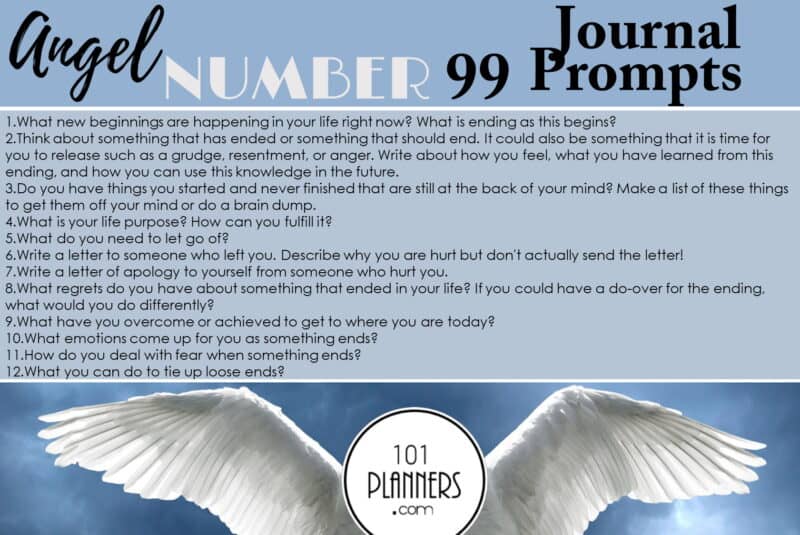 angel number 99 - journal prompts
