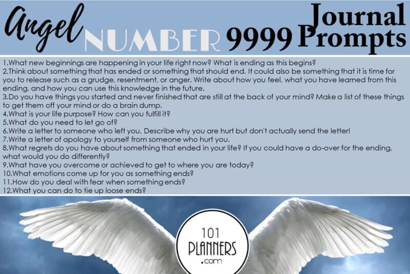 angel number 9999 - journal prompts