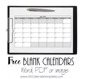 blank calendar