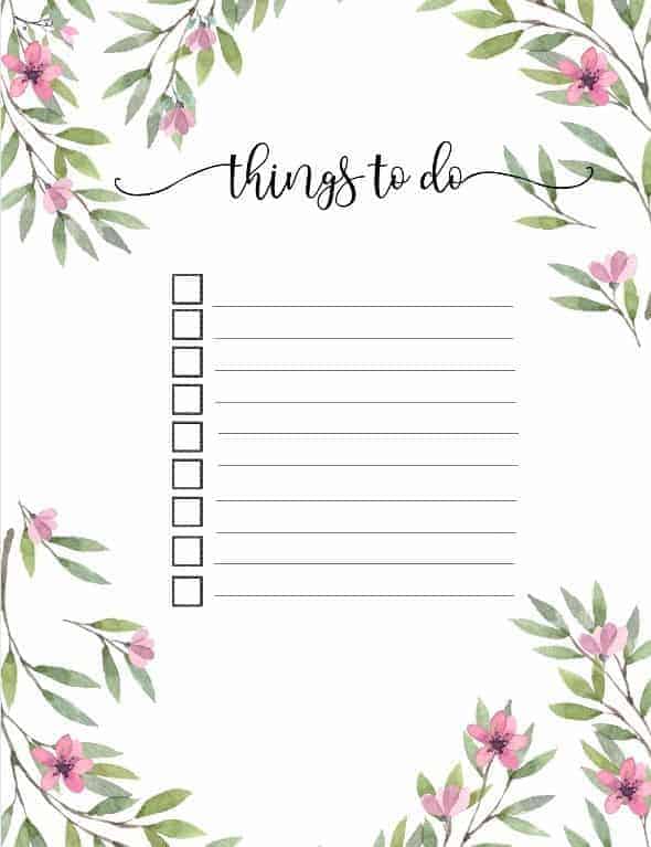  FREE  Printable  To Do List Print  or Use Online Access 