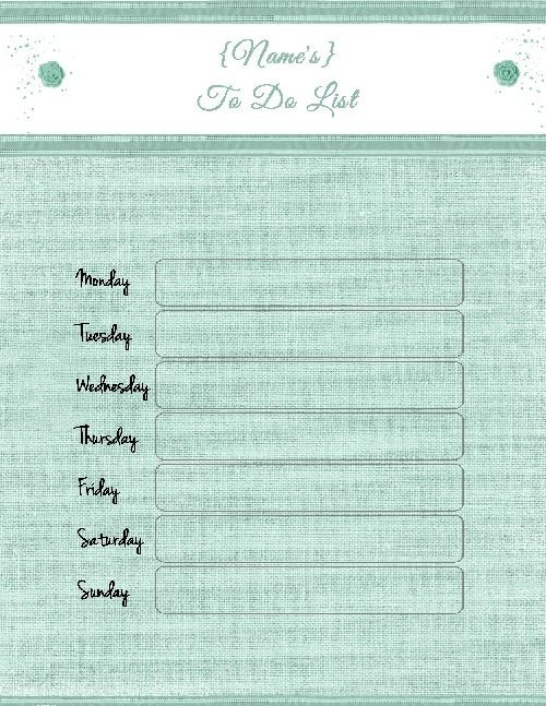 Free printable list of things to do