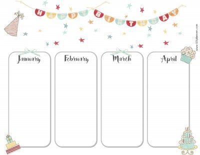 Free Birthday Calendar Template from www.101planners.com