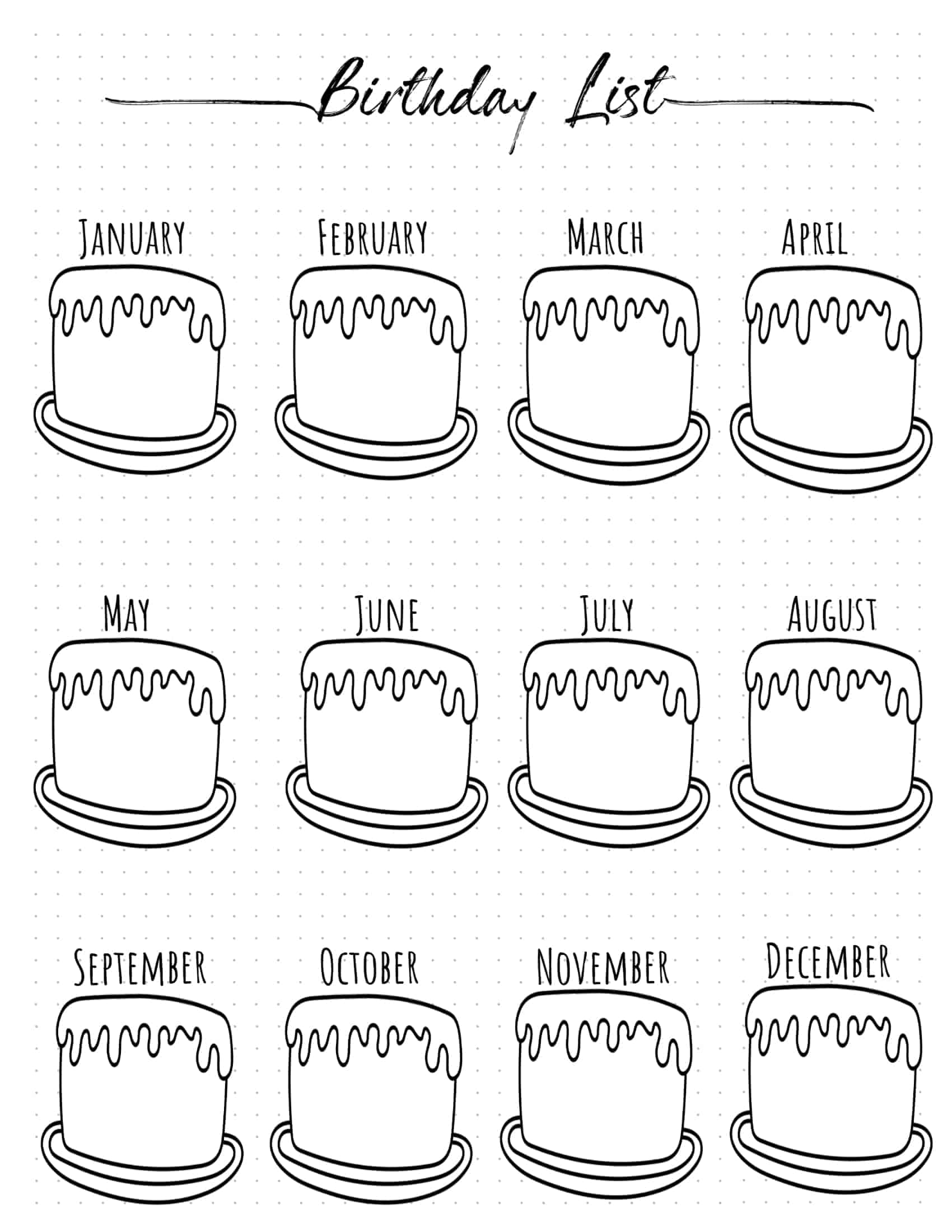 Happy Birthday Bullet Journal