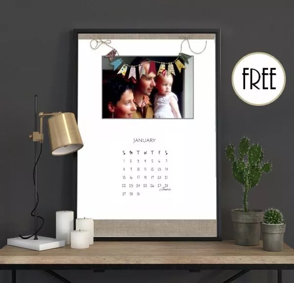 free printable photo calendar with a picture of your photo and option to type in special dates to remember