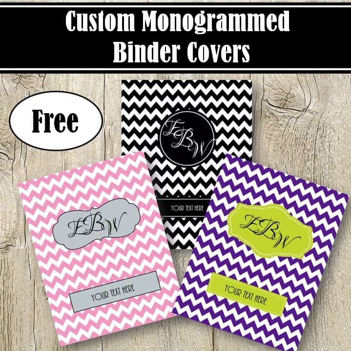 Free Monogram Binder Cover