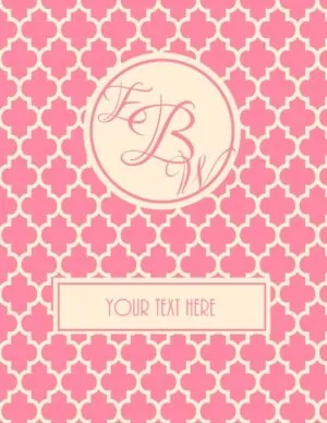 monogram binder cover with label