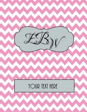 pink chevron with monogram and tag
