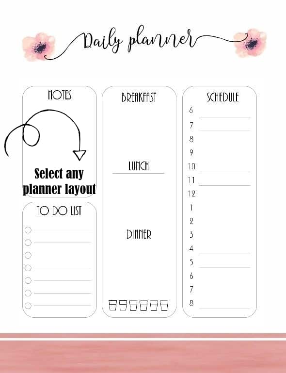 Daily Routine Template from www.101planners.com