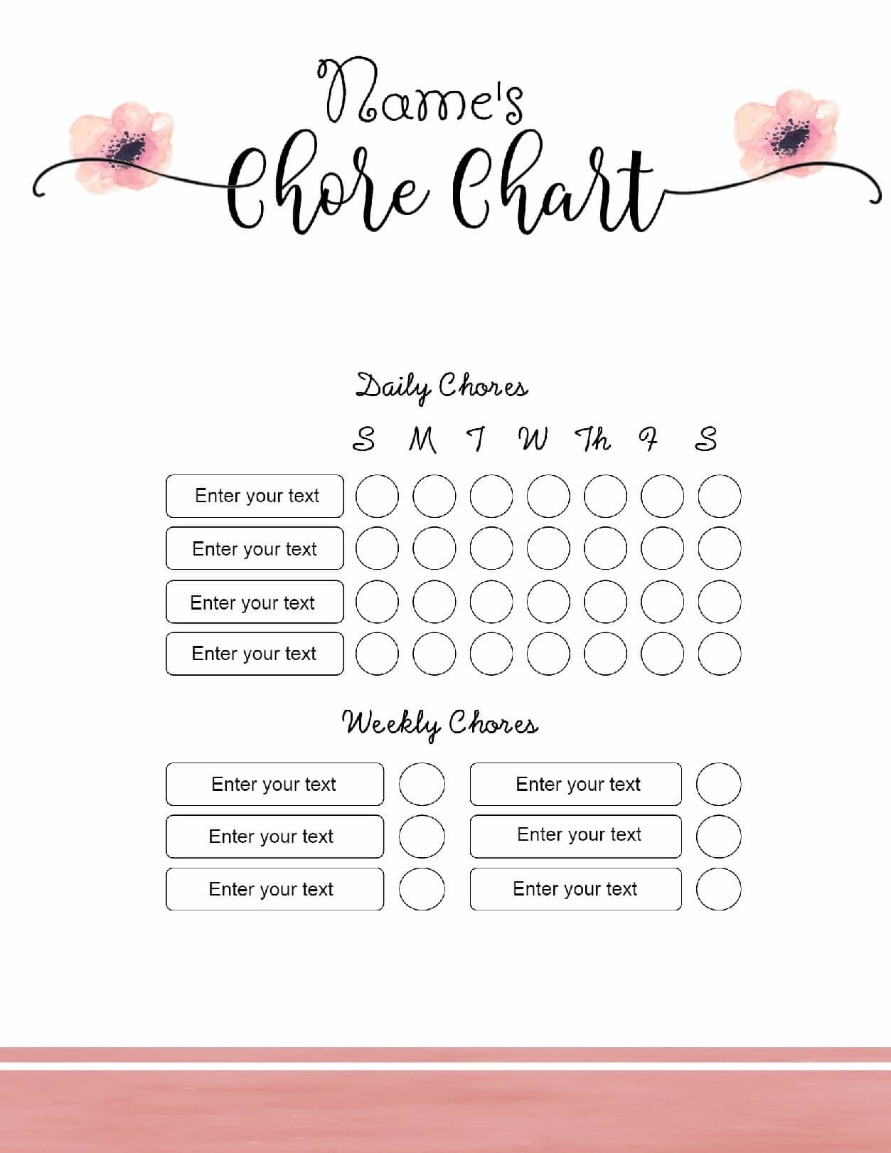 Chore Chart Layout