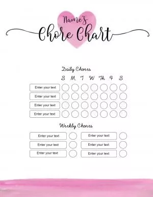 Chore chart template