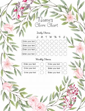 Chore charts for teens
