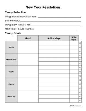 New Year's Resolution Template