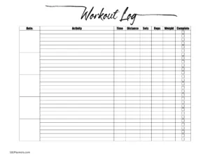 fitness excel template