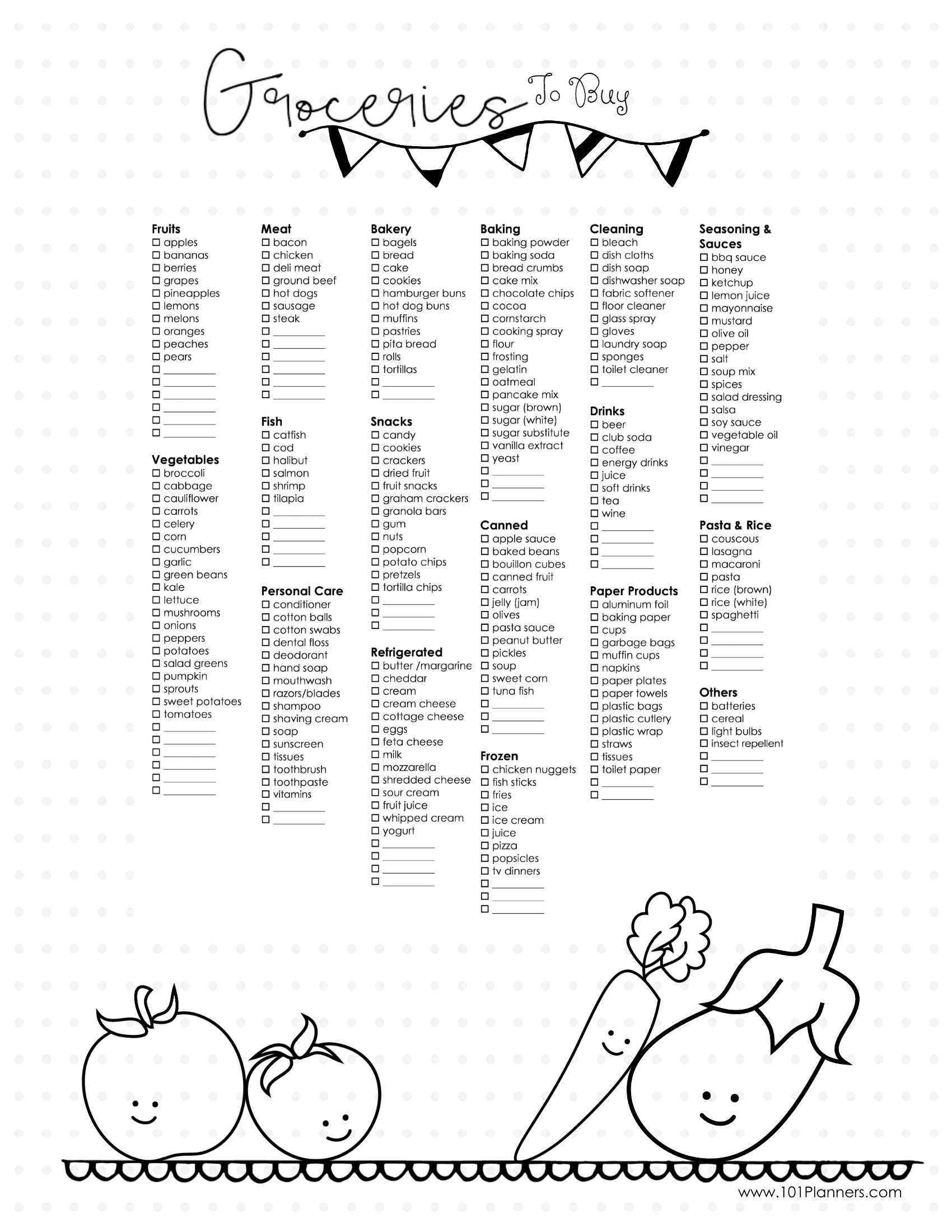 Pin By Bre Brownie On Grocery List Bullet Journal Grocery List Grocery List Template Journal Printables