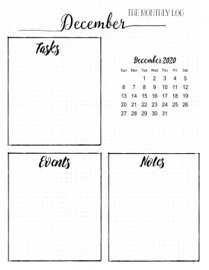 The Monthly Log with Calendar