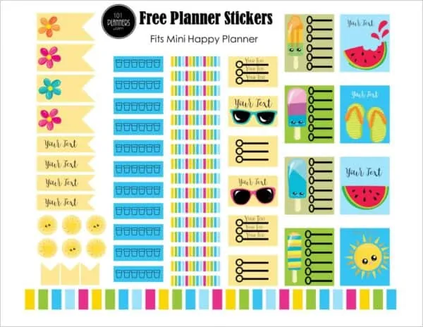 Summer Happy Planner stickers