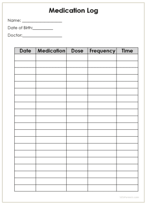 medication log template