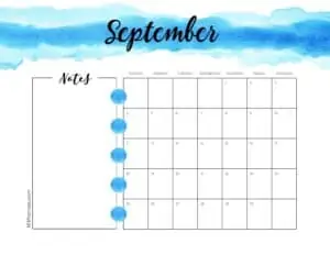 Watercolor calendar
